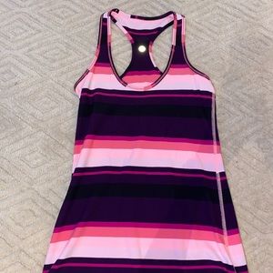Lululemon pink striped racerback tank top